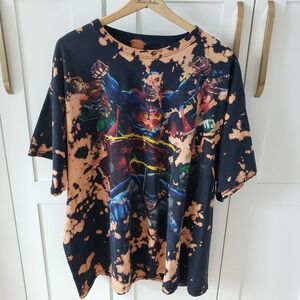Justice League Bleached Graphic T Shirt Mens XXL Oversized Superman Batman Flash